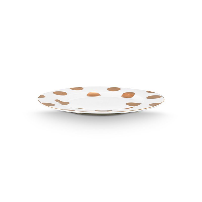 Plate Dot Delight White-Gold 23cm