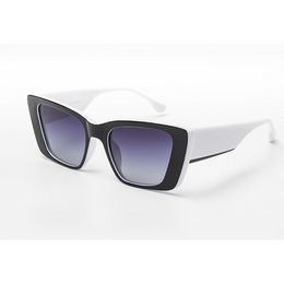 Black Cat-Eye Sunglasses Gradient – White Frame Detail | UV400 | Boutique Eyewear