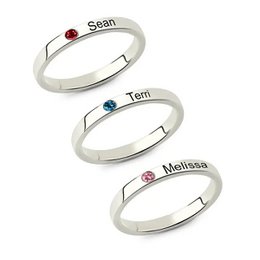 S925 Ring Lettering Pare Nombre personalizado Personalización
