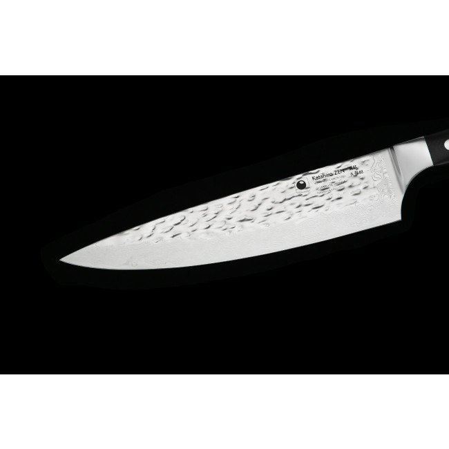 KATAHIRO ZEN - 8" Kochmesser aus 67 Lagen japanischem VG-10 Leiterdamast mit Hammerschlag, Griff aus Fibercarbon