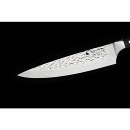 KATAHIRO ZEN - 8" kokkekniv lavet af 67 lag japansk VG-10 stigedamask med hammerfinish, fiber carbon håndtag