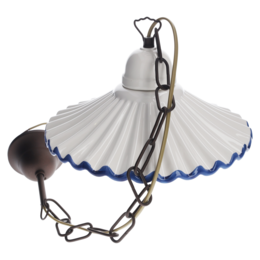 39 cm chandelier with blue ceramic edge chain