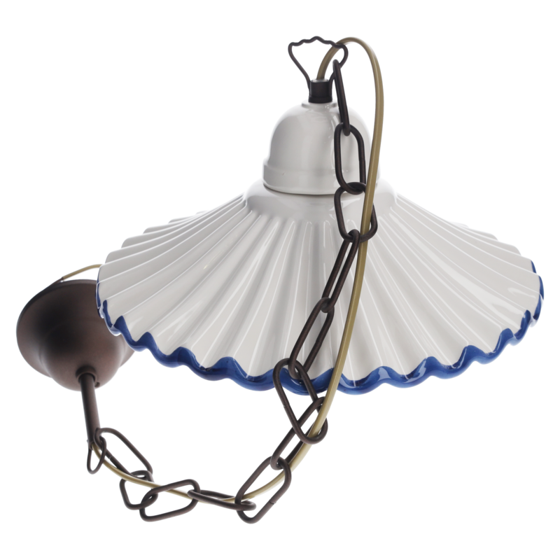 39 cm chandelier with blue ceramic edge chain
