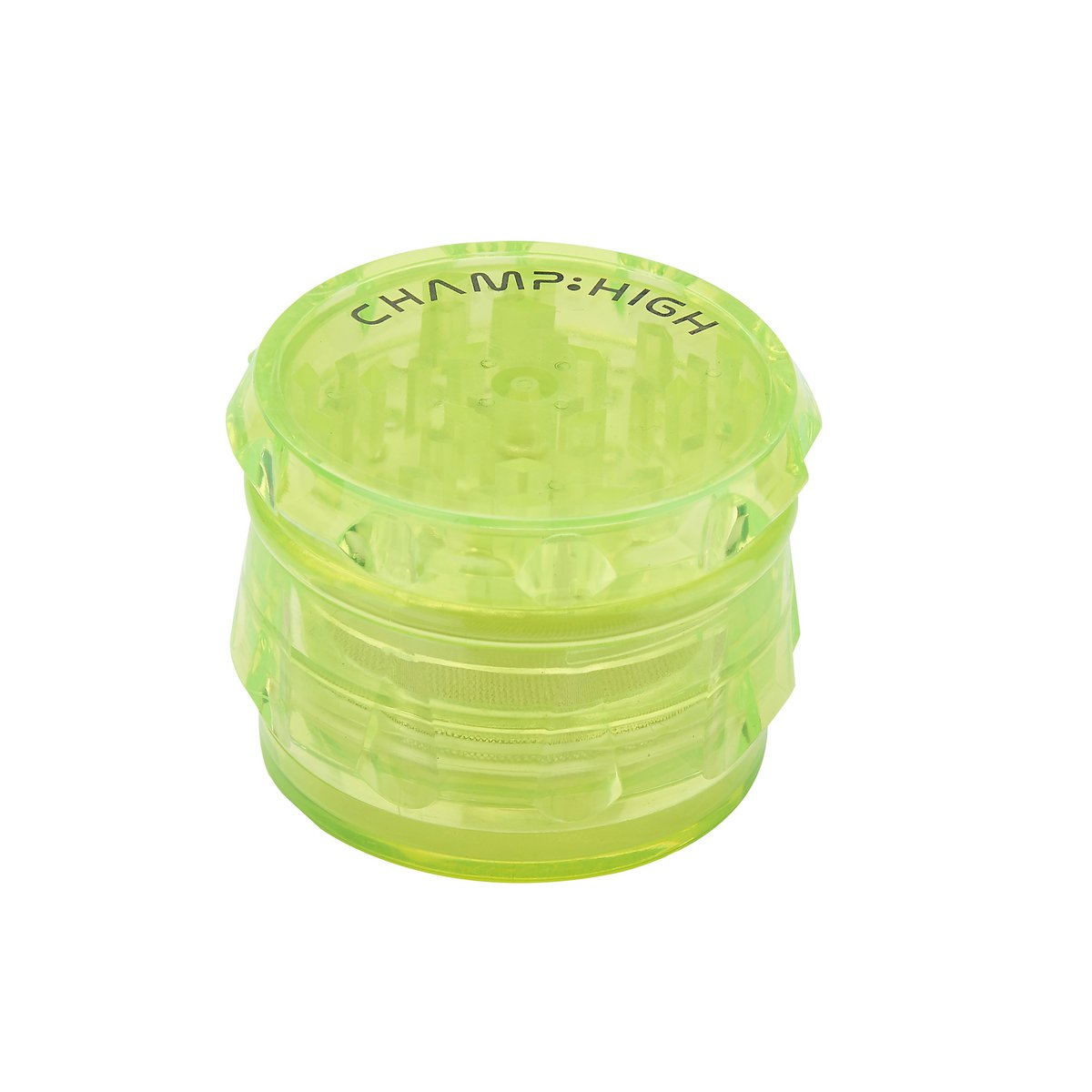 Display van 12 transparante plastic kruidenmolens - roze, wit, geel, groen, zwart en blauw