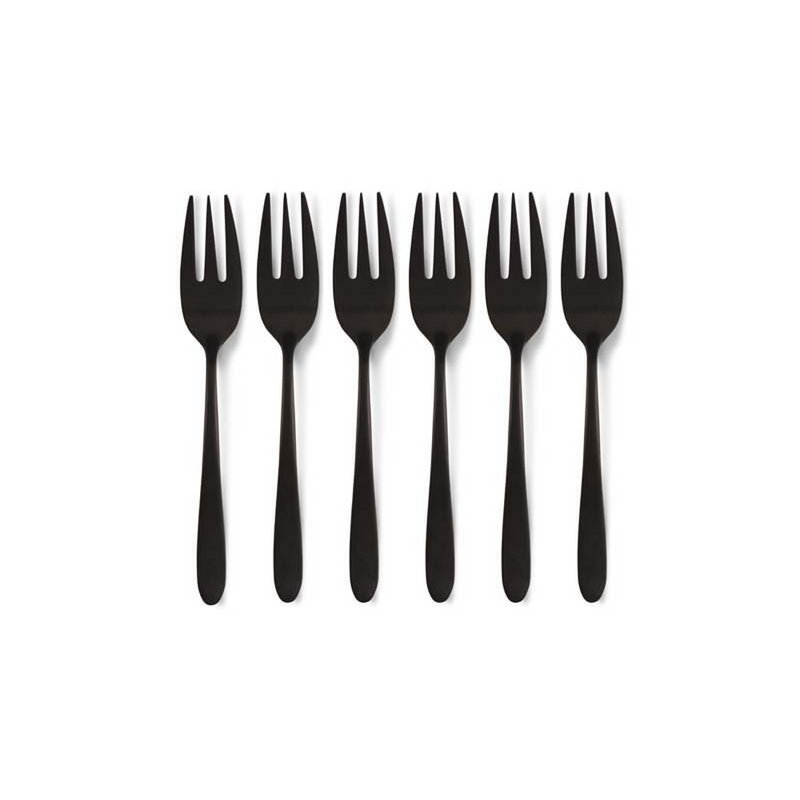 Set/6 Cake Forks Matt Black