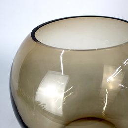Vase glass round brown glass vase handmade ball vase low