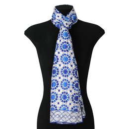 Blue and Grey Silk Scarf Najma