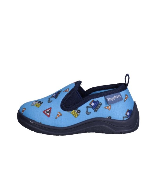 Slipper Allover Baustelle - blau