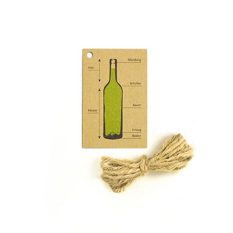 Gift tag wine supplies: wine bottle