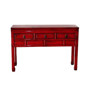Konsole "Dynasty", vintage rot, Holz, 129x30x89 cm