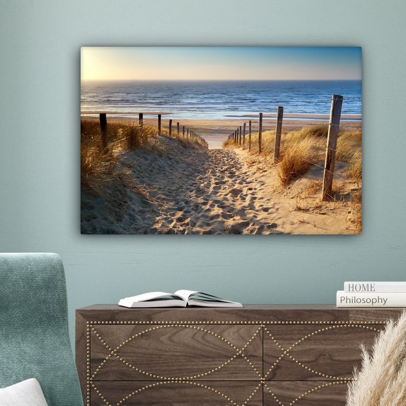 Canvas Maleri - Wall Decoration - Beach - Sea - The Holland - Dunes - Sun