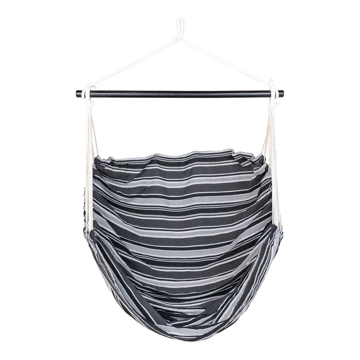 Lamia Hammock Chair - Grey/Black, 85% Cotton 15% Polyester, Larch