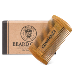 Guardenza Beard Comb - antistatisk sandeltræ - til korrekt fordeling af skægolie eller balsam