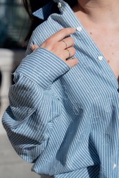 Camicia e cuori a strisce di cotone