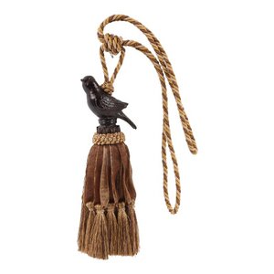 Quaste Vogel 62 cm – Braun – Stoff