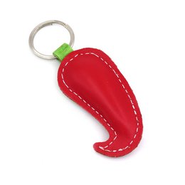 Chilli Pepper Leather Keychain Handmade