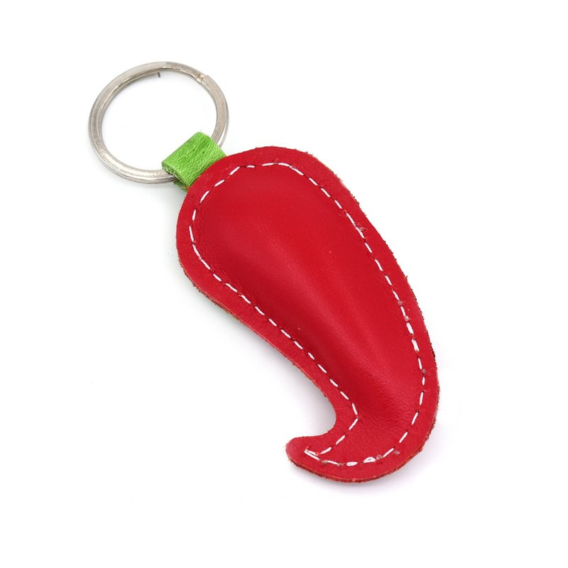 Chilli Pepper Leather Keychain Handmade