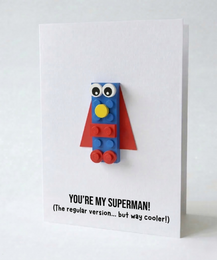Carte postale Superman – Brique de construction LEGO