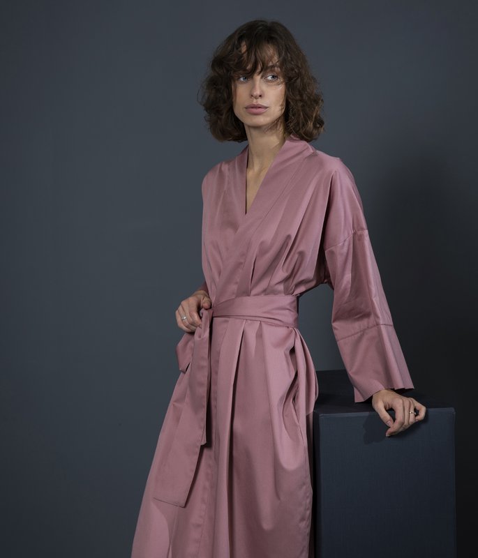 Bademantel Kimono aus massivem Ton