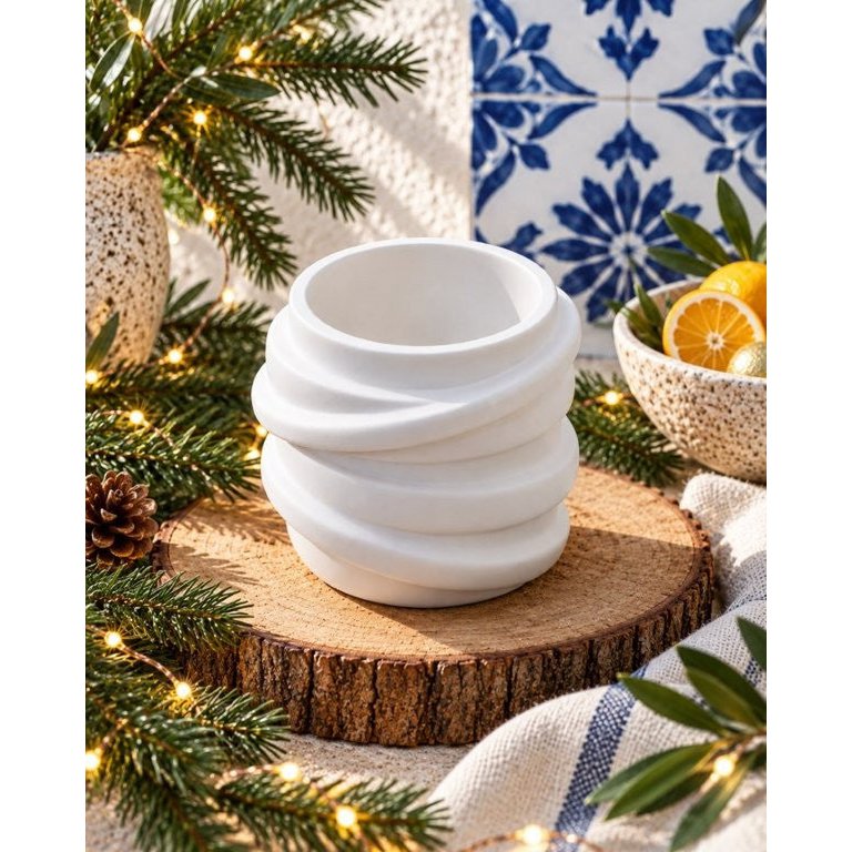 Nur LAVURI TWISTER CUP – Handgefertigter Keramikgefäßbecher für Deko-DIY-Kerze Candledust