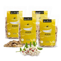 Blacksmith 4 Pack Smoking Chips - Acacia. Acacia wood chips for smoking and grilling. Natural, untreated wood chips.