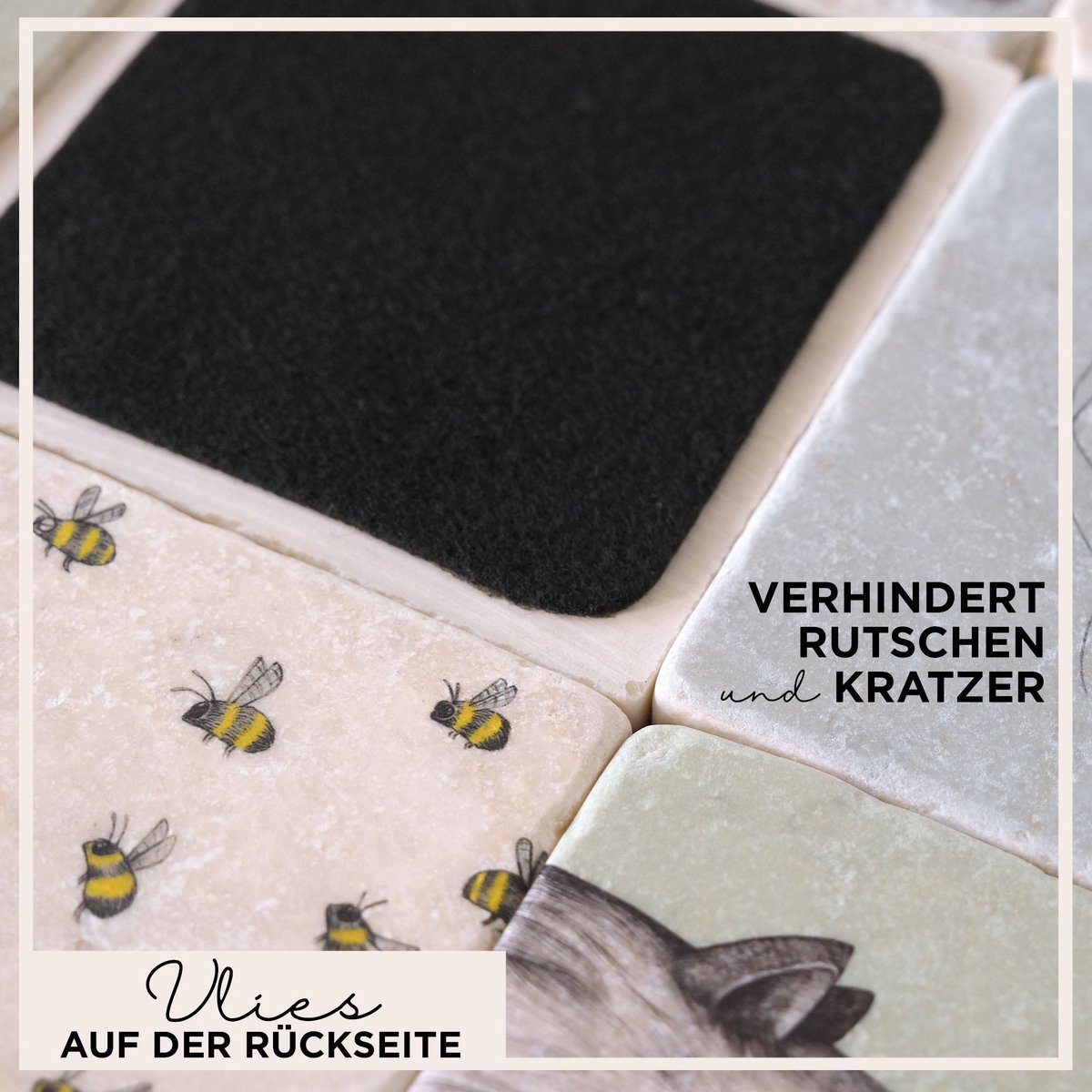 Tile coasters - fish duo ruby ​​close