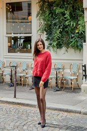 Pull col rond manches raglan en 76% mohair et laine