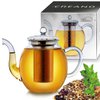Creano Glas-Teekanne 1,0l mit Edelstahl-Sieb
