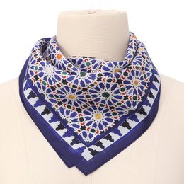Blue Square Scarf Zellige v2