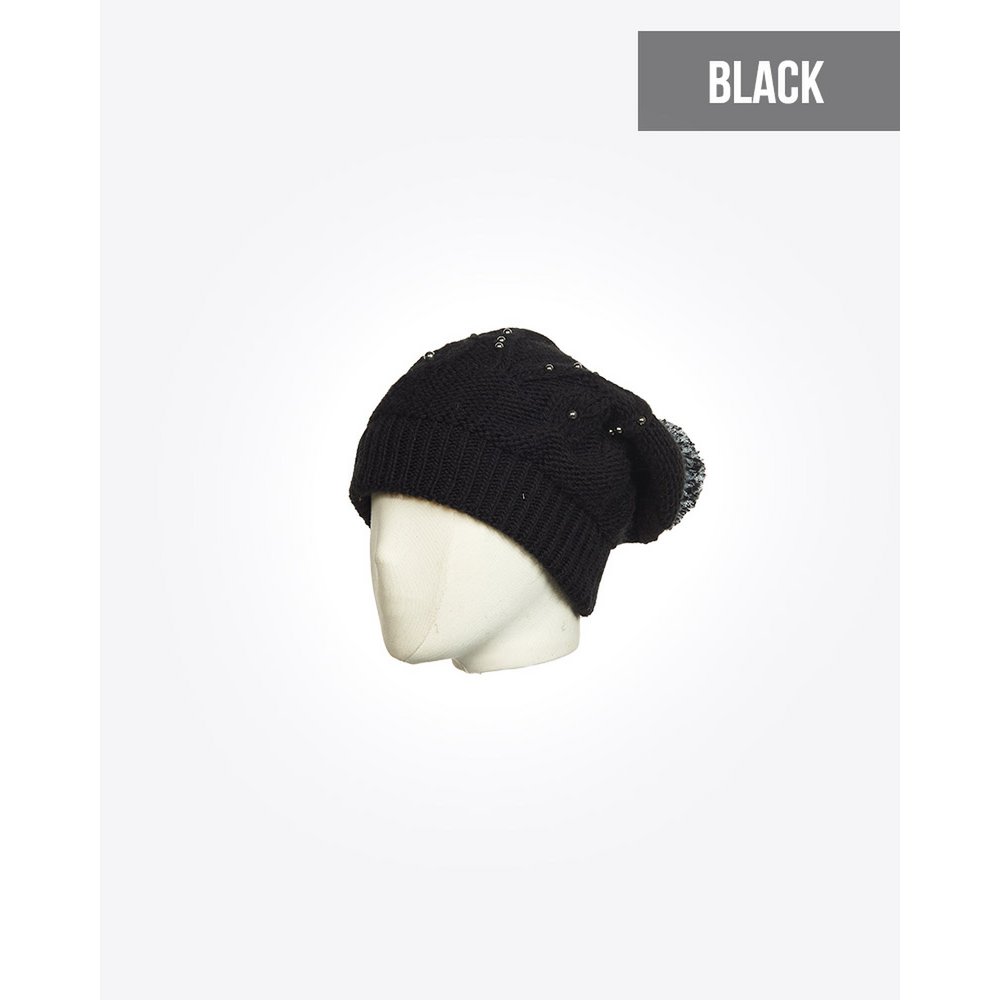 Dameshoed met pompon en parels: TASLI