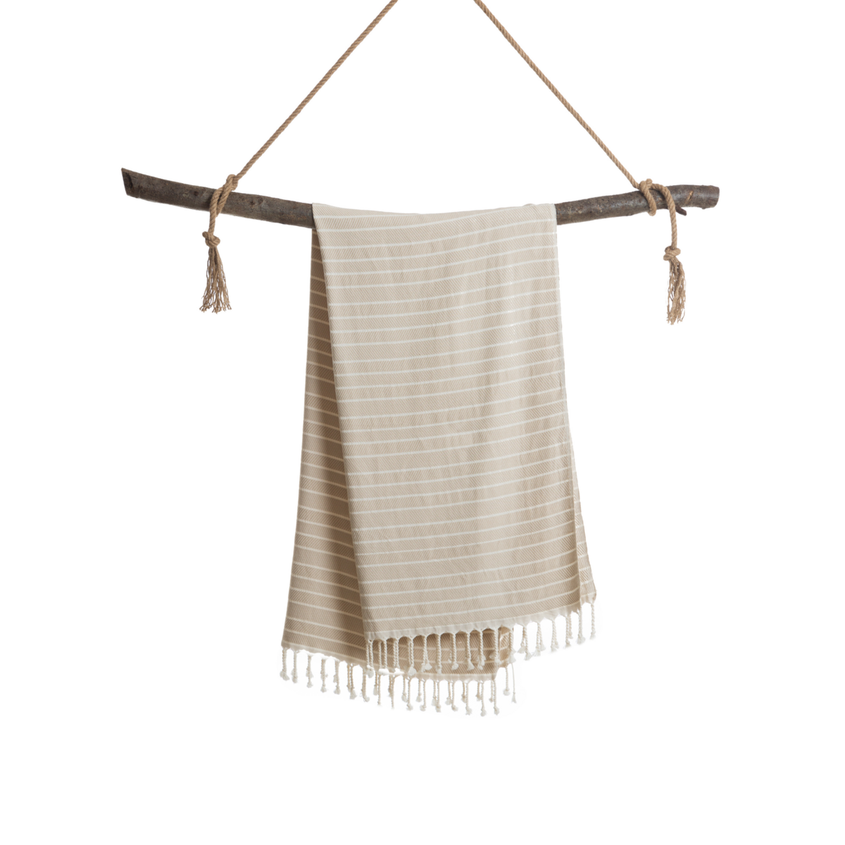 ILVA Hamam-Strandtuch aus Bambusbaumwolle – schnell trocknend – Beige – 180 x 100 cm
