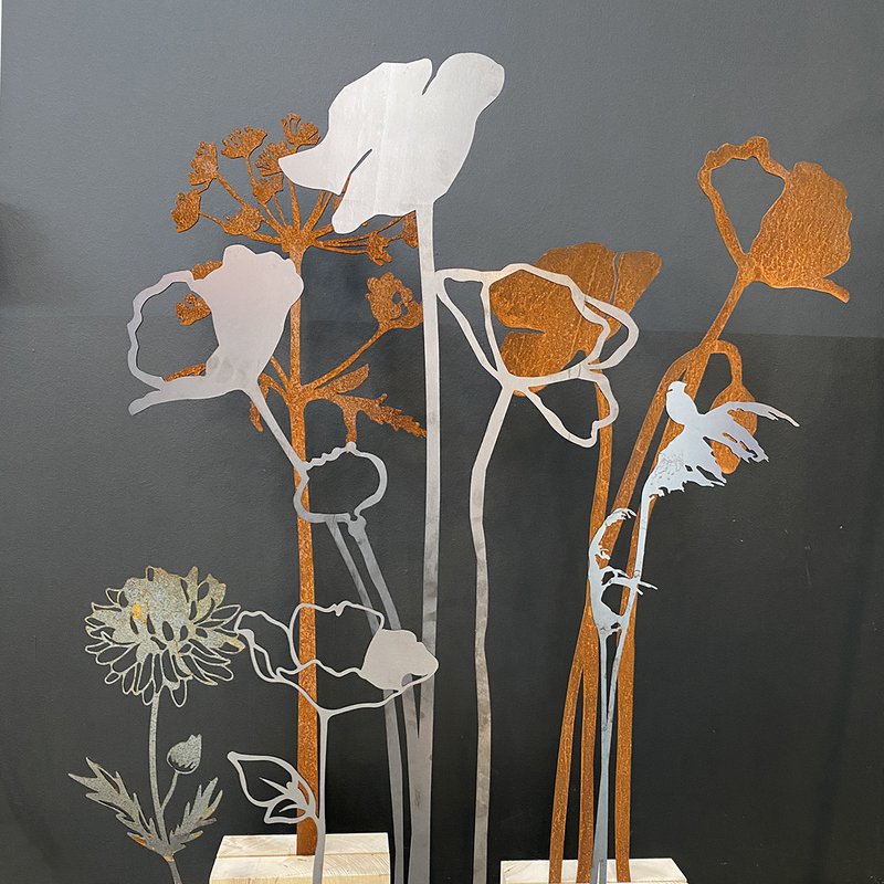 Caña y Hogweed acero corten 90 cm