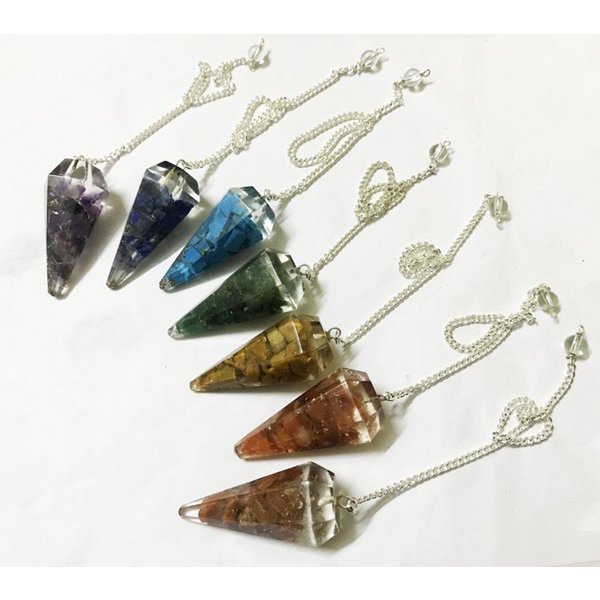Chakra Orgone Pendulum set