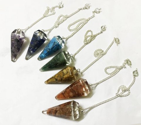 Chakra Orgone Pendulum set