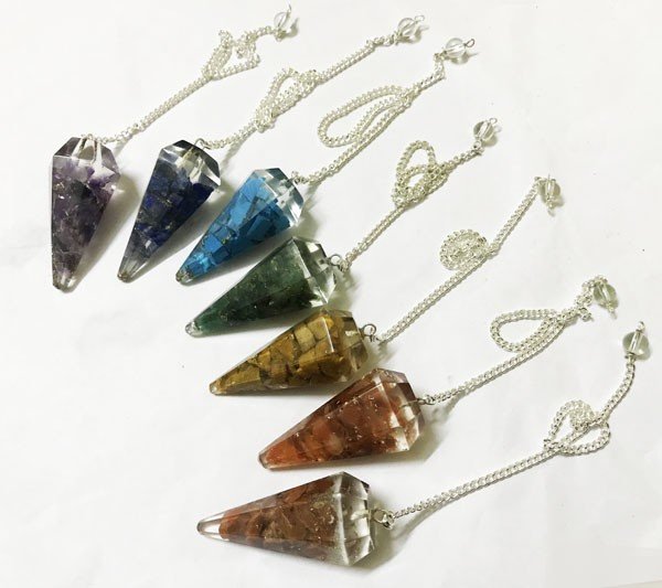 Chakra Orgone Pendulum set