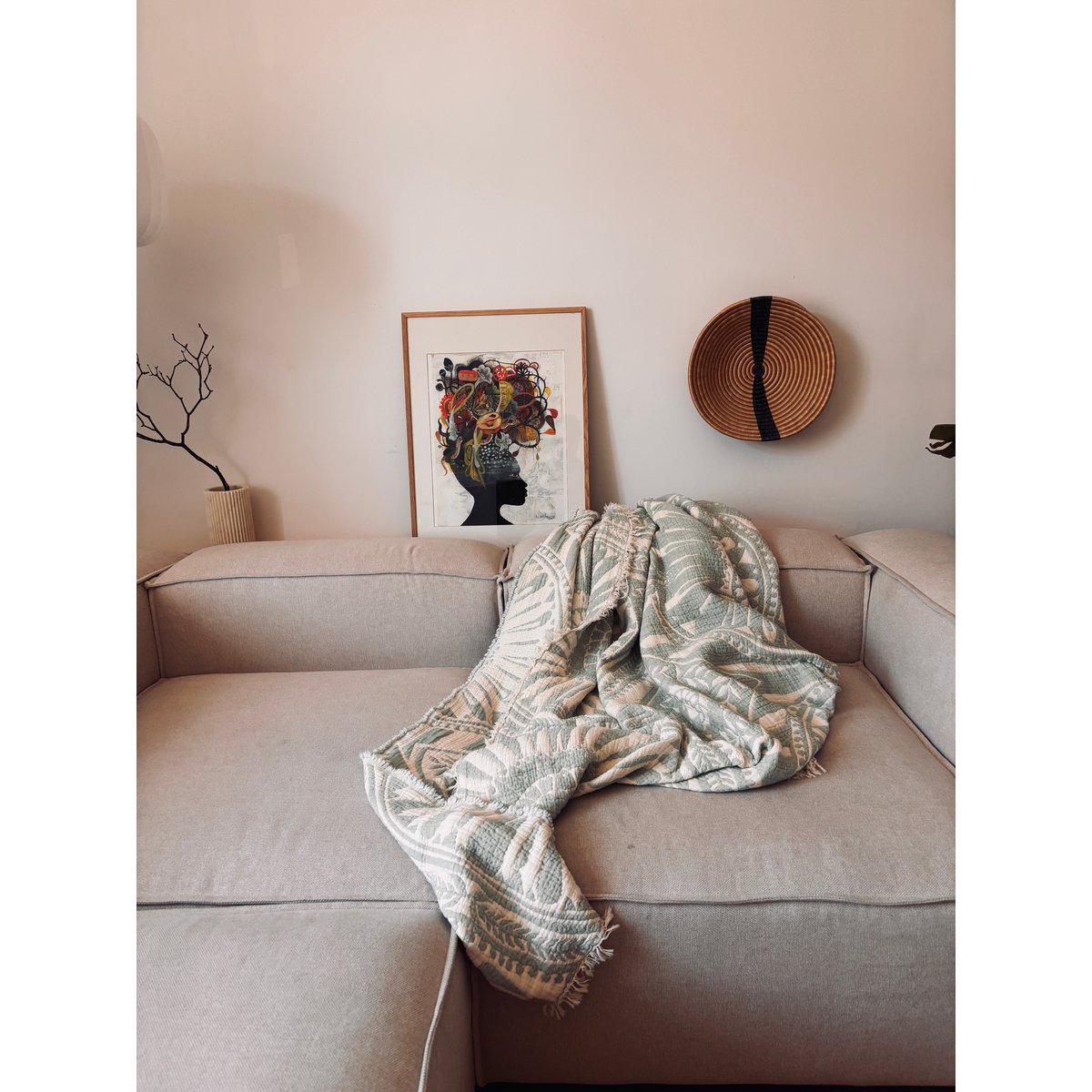 CALMA Musselin Decke - Mint - 2,20 x 2,30 m