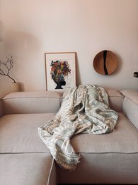 CALMA Musselin Decke - Mint - 2,20 x 2,30 m