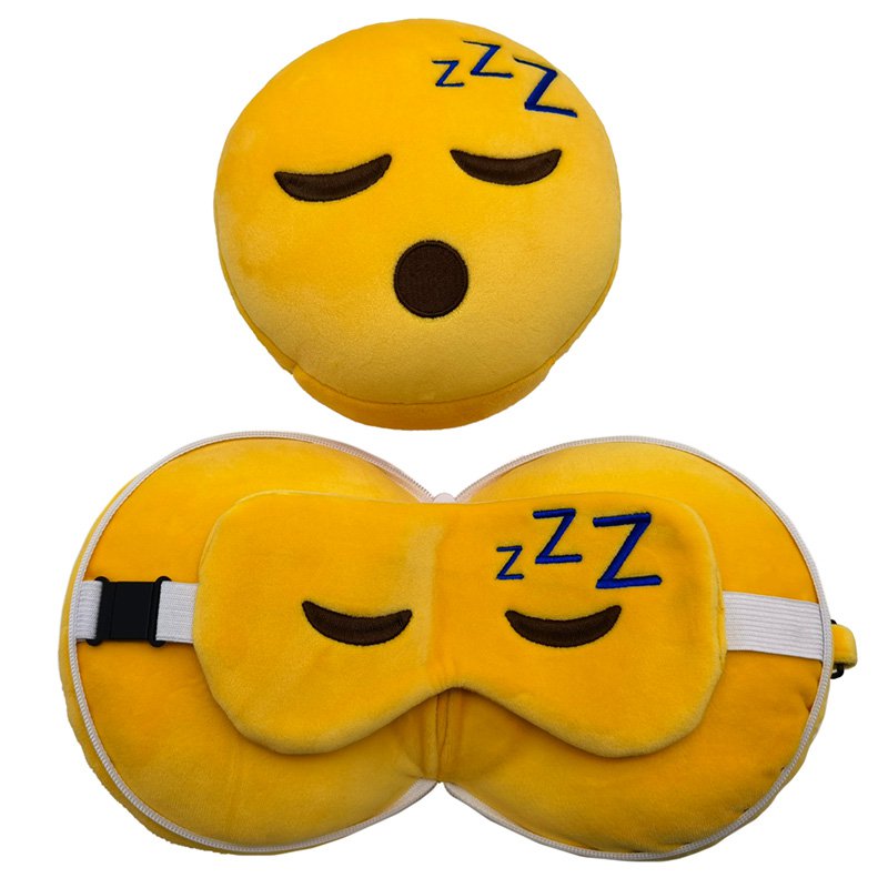 Relaxeazzz Snoozie der schlafende Kopf, Plüsch-Reisekissen und Augenmaske