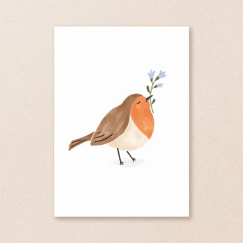 Postal | Petirrojo | Aves