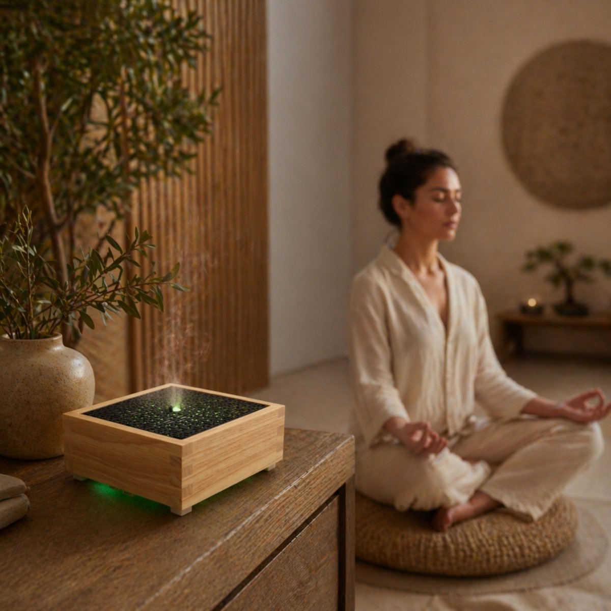 Ultrasonic Diffuser – Kaori – Scents and Essential Oils – Real Wood Base – Cleans the Air – Gift Idea