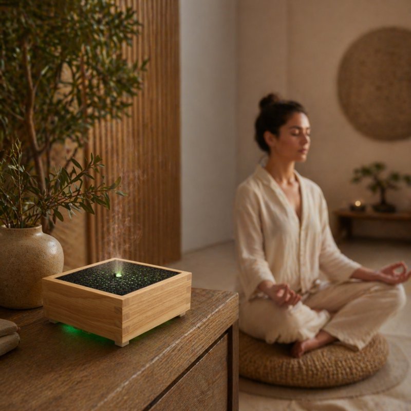 Ultrasonic Diffuser – Kaori – Scents and Essential Oils – Real Wood Base – Cleans the Air – Gift Idea