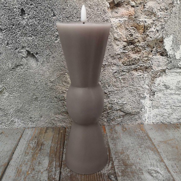 Candl LED zandloper taupe+timer 8H25cm (79009)