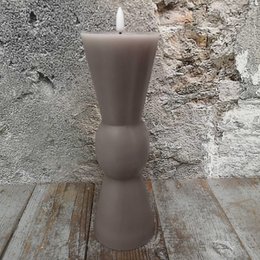 Candl LED zandloper taupe+timer 8H25cm (79009)