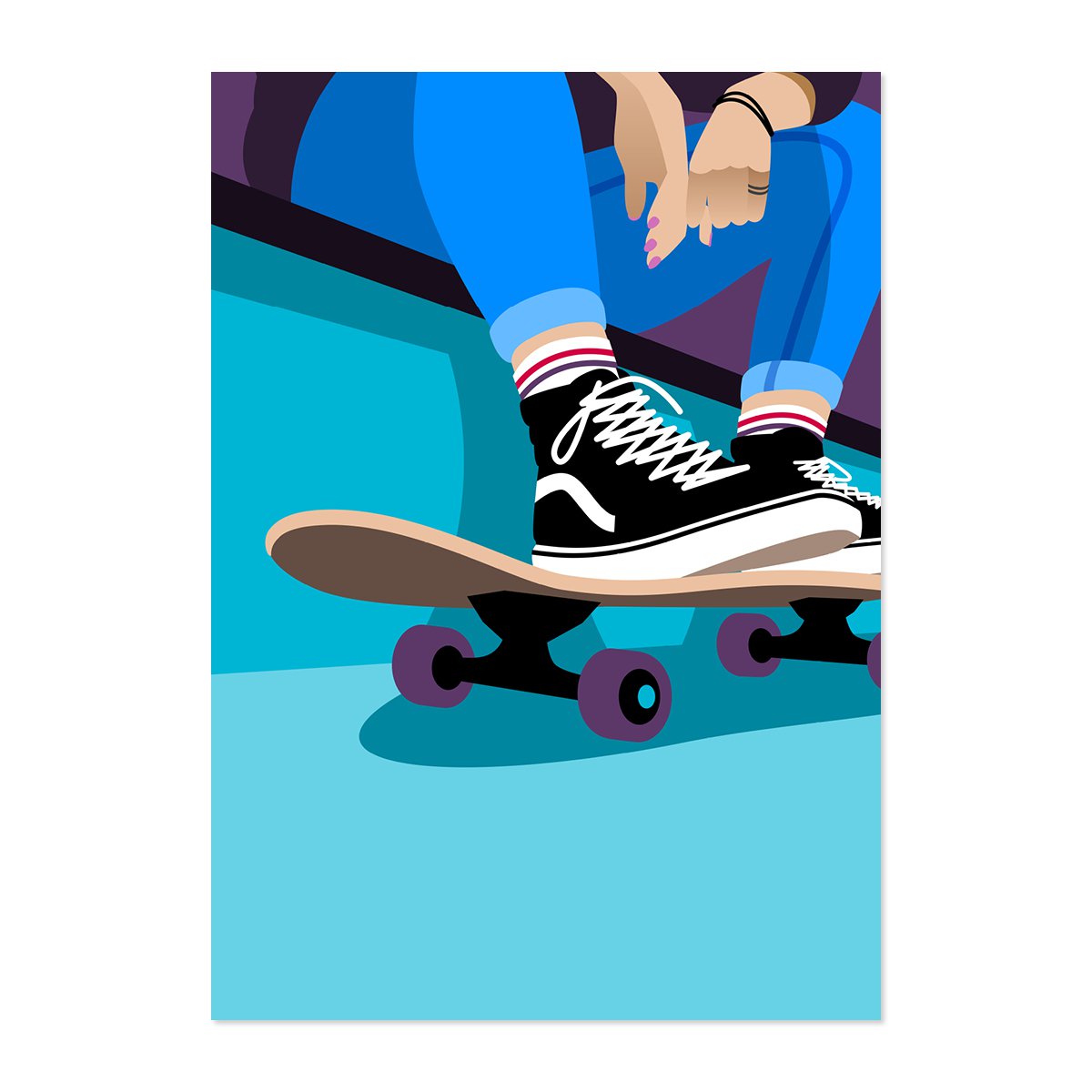 A4 billedsneaker & skateboard til børne- og ungdomsværelset