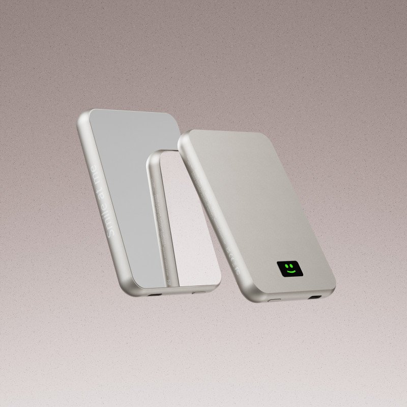 🔋 Smile Gan 100W - PowerBank 5000 Mah Wireless Magsafe with mirror 🔋