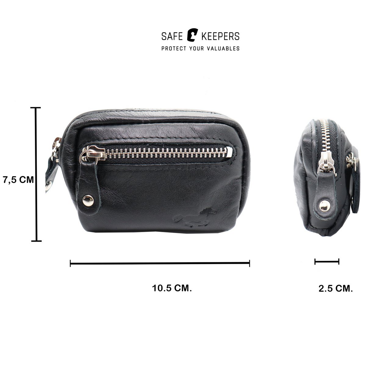 Leather Key Case - Iron Zipper - Key Bag Long