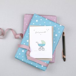Geburtskarte Kinderwagen Ute