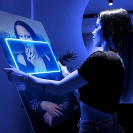 Gioconda fumo | Arte della parete a LED