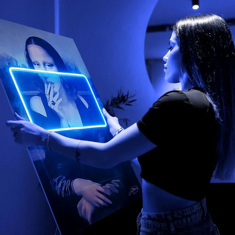 Gioconda fumo | Arte della parete a LED