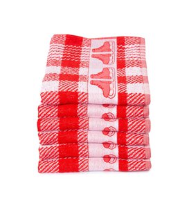 Skating Red - Kitchen towel set - 6 pieces - Twentse Damask
